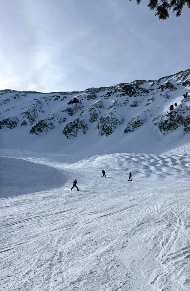 snowy mountain ski time